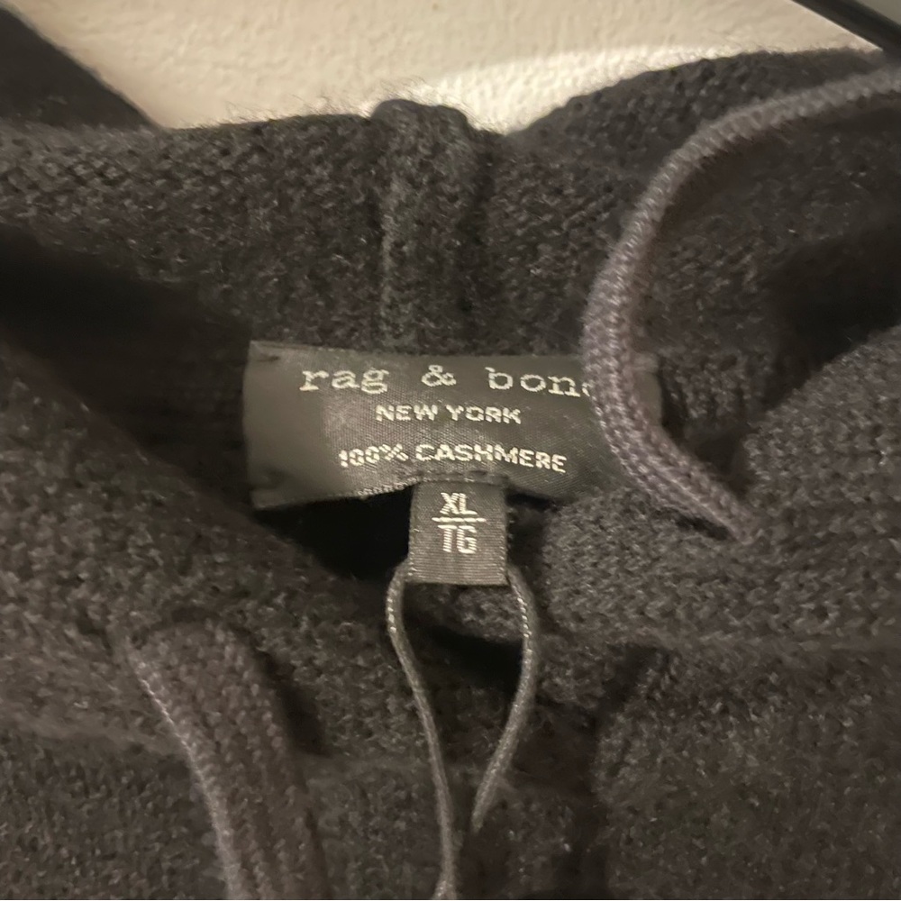 Rag and bone 100% cashmere PIERCE hooded sweater size XL